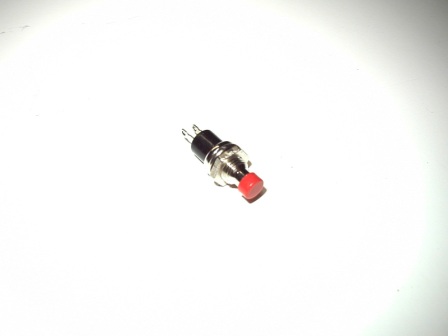 Momentary On Push Button (Red) (S.P.S.T) (Always Off / Push To On) (Mounts In A Hole 7mm Aprox 5/16) (Item #0011) $.60
